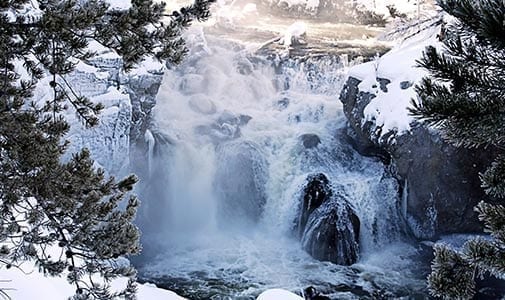 Firehole Falls, a stunning waterfall nestled in the heart of Yellowstone National Park