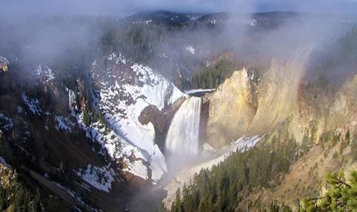 Scenic view of the Grand Canyon of the Yellowstone in Yellowstone National Park